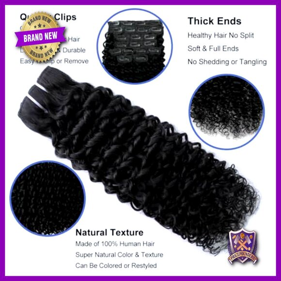 12 Inch Kinky Curly Clip In Hair Extensions 8pcs 110g Human Hair main image 4